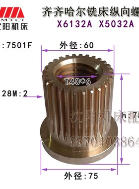 齐齐哈尔铣床 X6132A X5032A 纵向螺母 螺纹T40*6 Z28 7501F