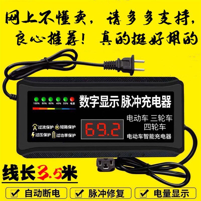 德国进口激活超威天能铅酸石墨烯电池修复器48V60v72电动车通用脉