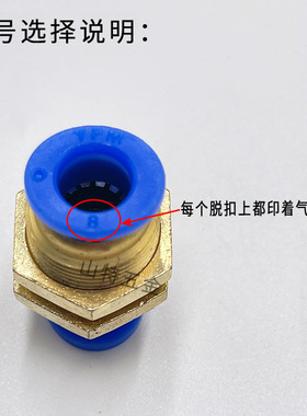 朝日气动TPM隔板直通PM4/6/8/10/12mm穿板固定气管快速插接头整包