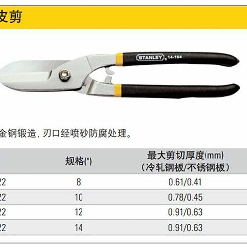 史丹利 英式铁皮剪 8 10 12 14寸 14-163 14-164 14-165 14-166