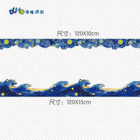 The Van Gogh Starry Sky themed environmental creation home in the kindergarten features regular arrangements for the wall decoration areas of the railings, corridors, and corner entrances thumbnail 5