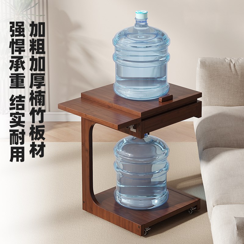 中古风小推车沙发边柜侧边几移动带轮小桌子小茶几小型卧室床头桌