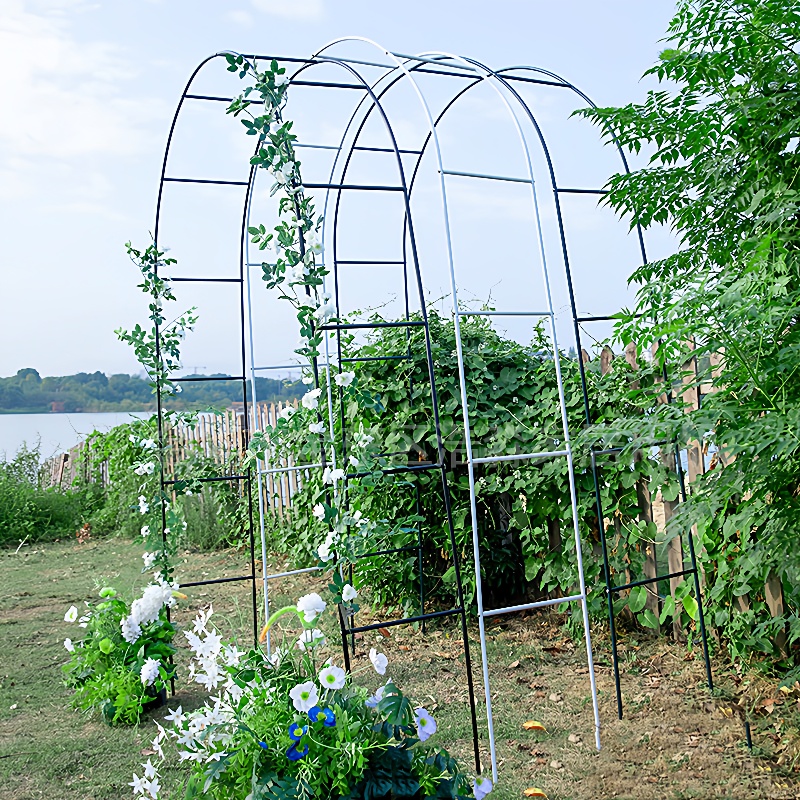 铁艺加固婚庆园林拱形拱门爬藤花架户外月季花园弧形门栅围栏庭院