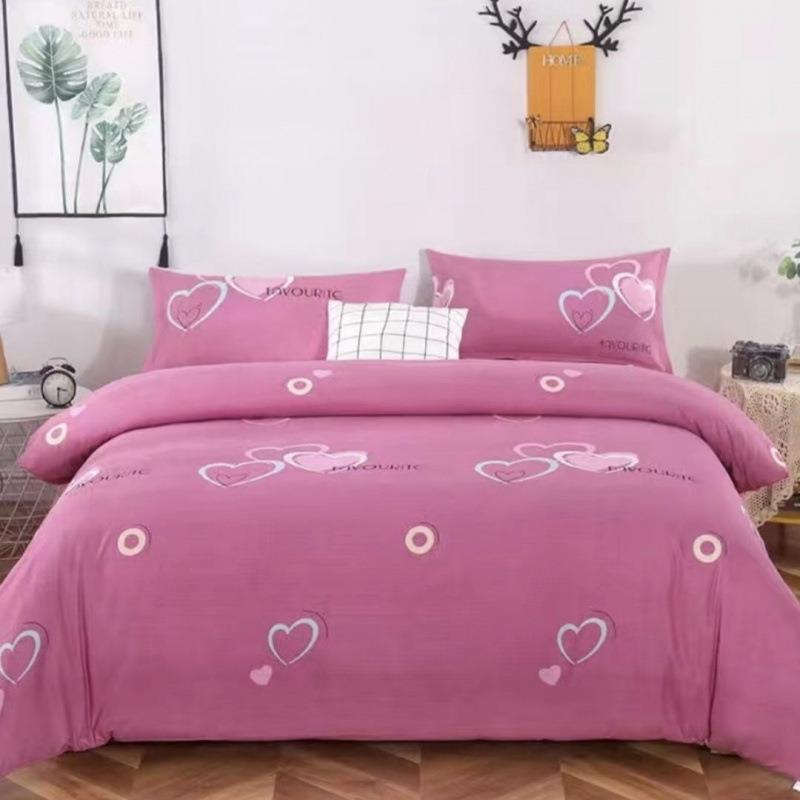 K15春秋加厚斜纹水洗棉被套四件套简约磨毛单人被罩不起球不掉色