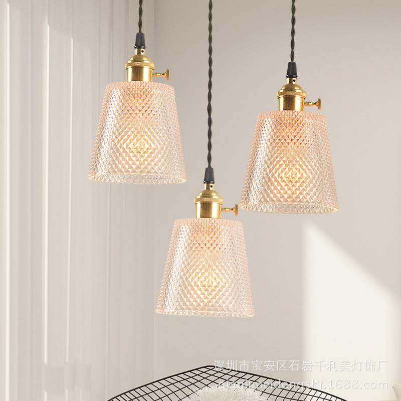 后现代简约个性单头水晶玻璃小吊灯创意餐厅书房吧台床头客厅吊灯