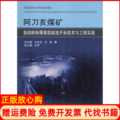 【正版书】阿刀亥煤矿急倾斜特厚煤层综放开采技术与工程实践文郁著王忠乐著王滨著中国矿业大学出版社9787564632434