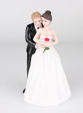 结婚礼品 蛋糕装饰品 树脂工艺品 摆人房EKT0192物  新装饰 浪件
