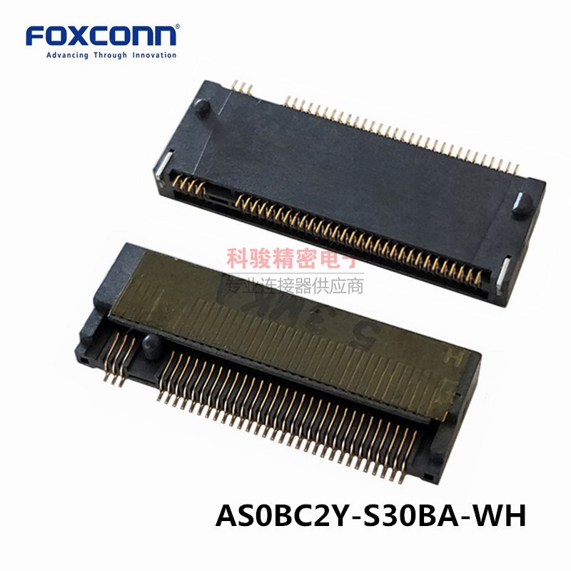Foxconn富士康AS0BC2Y-S30BA-7H连接器NGFF M.2 A-KEY H=3.0卡槽
