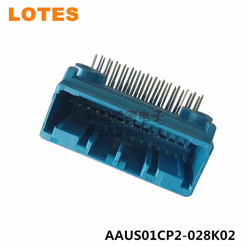 LOTES嘉泽得意AAUS01CP2-028K02汽车动力电池线束28P蓝色插座现货