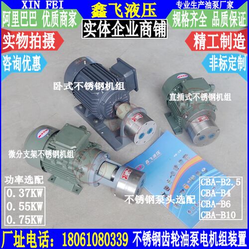 CB-BNS2.5JZ不锈钢齿轮泵机组CBA-B2.5JZ油CB-BDG2.5化工泵装置