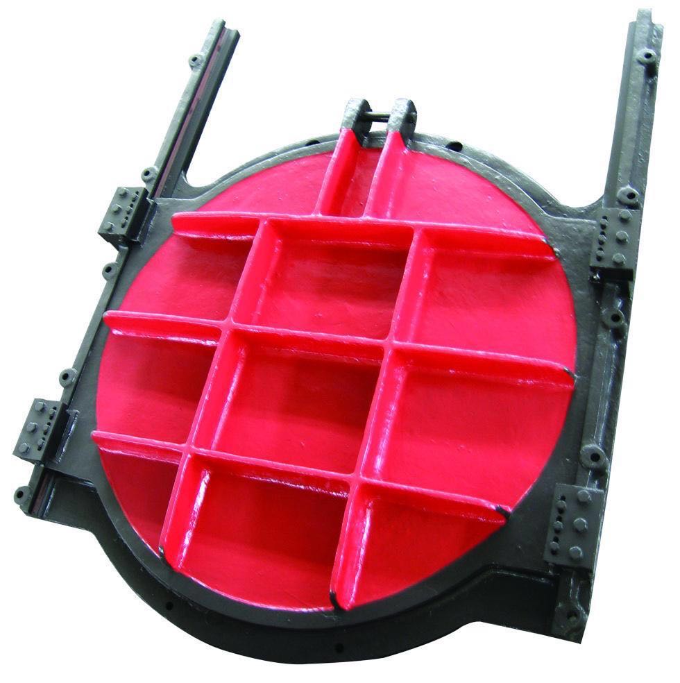 专业生产铸铁镶铜圆闸门手动启闭机渠道洞口附壁式闸门DN300 1000