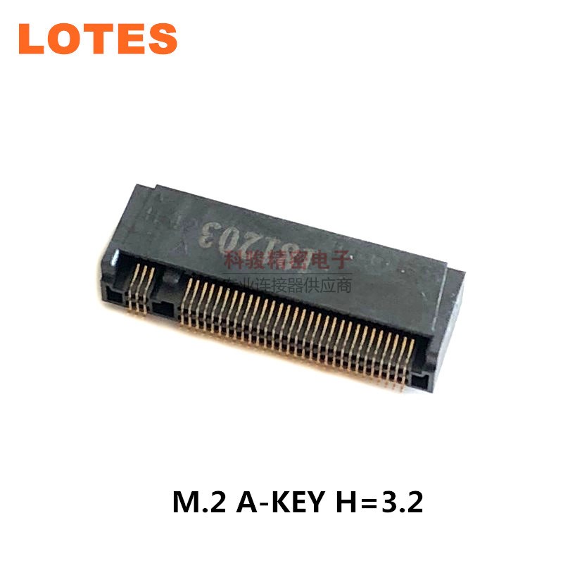 LOTES连接器NGFF接口M.2 A KEY H3.2内存插槽 APCI0084-P006A现货
