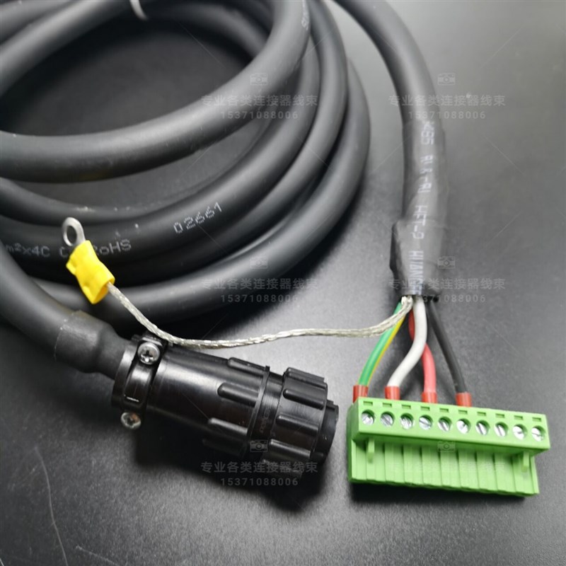 伦茨伺服电机的电源线130453373TE/AMP9芯圆形连接器206708-1母头