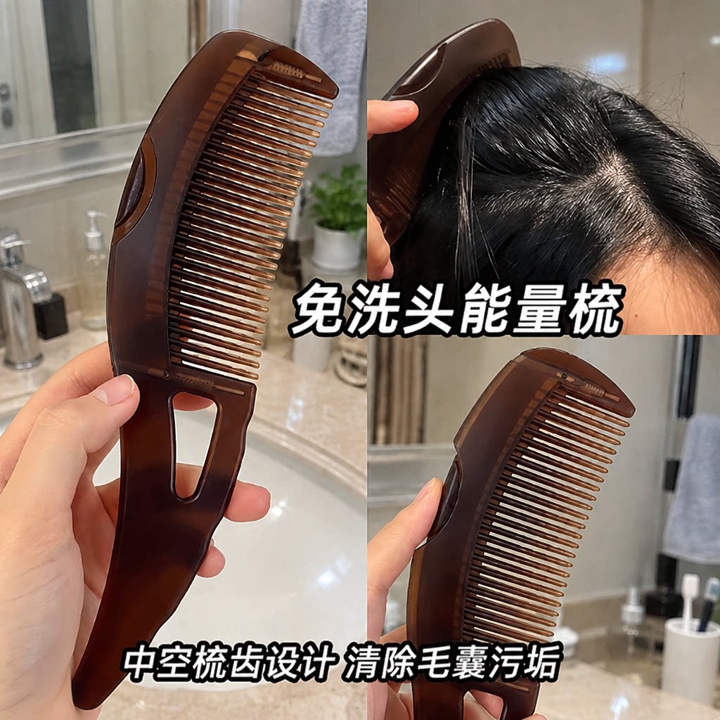 能量梳头皮空心梳油头第三四代