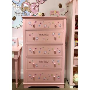 收纳柜子置物柜家用五斗柜儿童衣服储物柜 女童轻奢实木加厚抽屉式