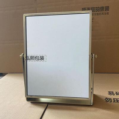 高清镜珠宝店镜子首饰金店台式镜双平面化妆镜方椭圆形金属旋转镜