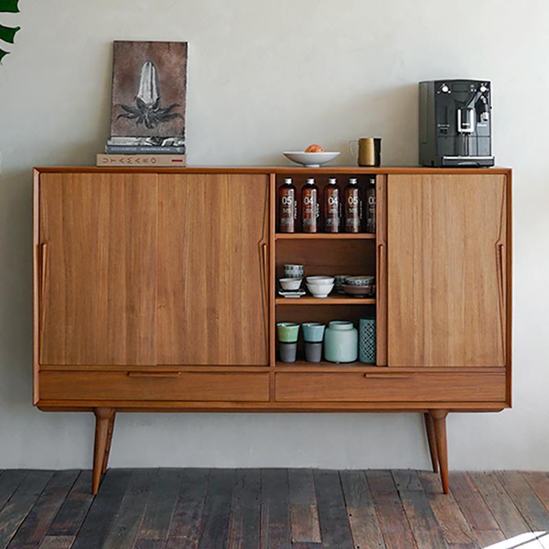 木纳MUNA北欧中古进口柚木靠墙餐边柜高款客厅收纳柜门厅碗柜