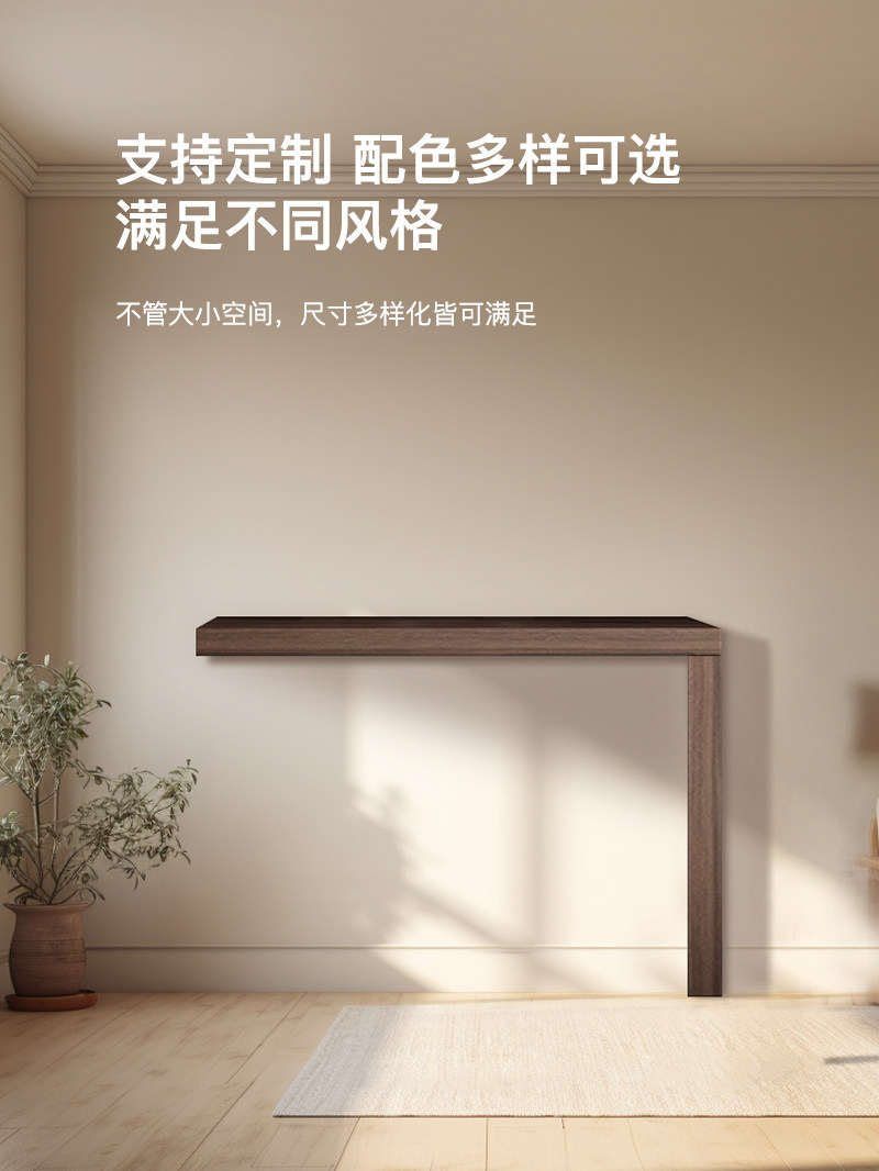 实木L型梳妆台加厚化妆桌转角桌柜桌台简约妆台单独7字型搭台定制