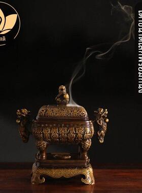 正念巧生铜炉名家陈巧生制带座万寿熏炉覆古宣德炉收藏礼佛C190-2