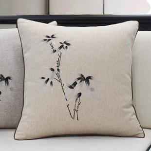 现代简约枕头新中式禅宗坐垫茶室客厅茶椅扶手椅太师书房中式定制