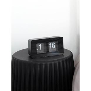 台式自动翻页钟表覆古客厅摆件座钟现代简约静音时钟个性创意台钟