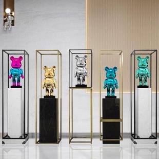 轻奢样板房售楼处摆件网红玻璃钢暴力熊雕塑落地艺术品酒店过道