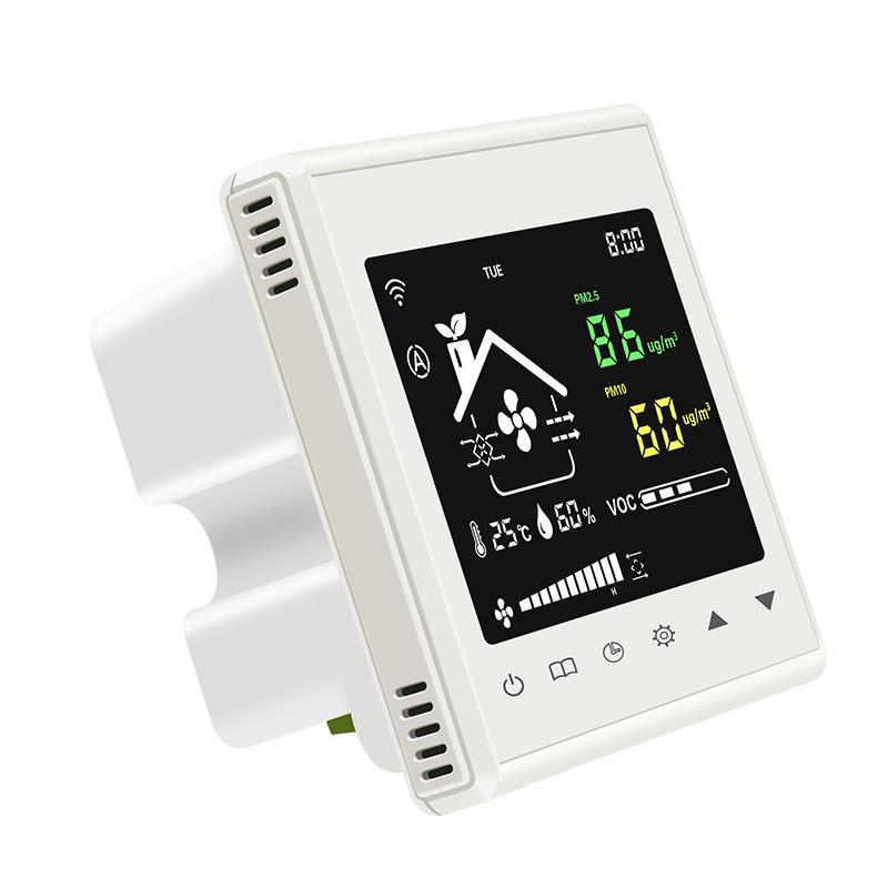 86盒新风控制器液晶开关面板带手机APP功能预计RS485智能控制