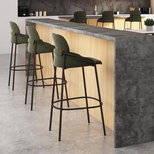 森川家具吧台椅轻奢家用北欧吧台凳酒吧椅现代简约创意靠背高脚凳