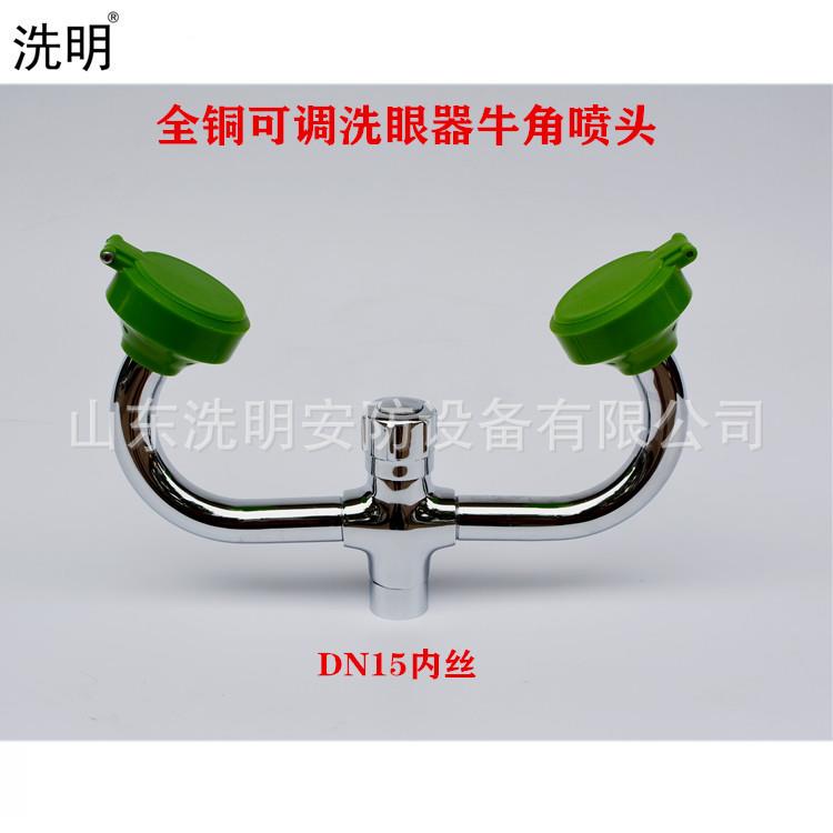 洗眼器配件 四分内丝牛角 全铜简易式洗眼器 ABS喷头 带流量调节