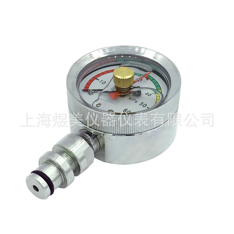 BZY60矿用压力 液压支架双针记忆压力表 矿用双指针耐震压力表