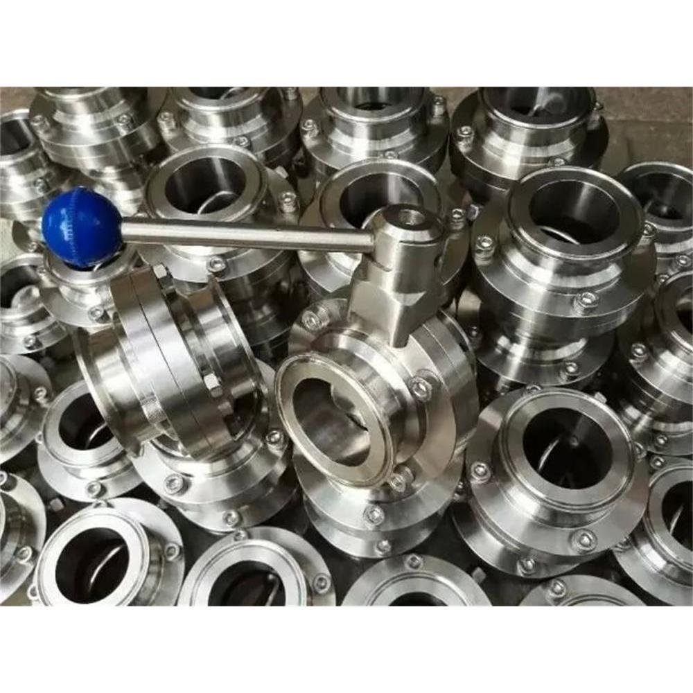 厂家直销不锈钢316L卫生级Φ76手动快装蝶阀 拉杆式卡箍蝶阀