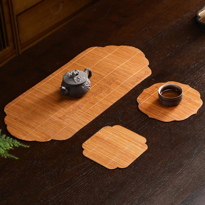 竹编大漆主人席防水茶席茶帘茶垫桌旗布艺茶具餐垫覆古茶道配件