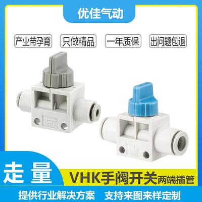 VHK手阀开关泄压阀快插气动气管开关阀两通三通直插手阀VHK2/VHK3