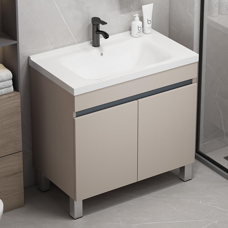 蜂窝铝浴室柜落地式洗手盆柜组合阳台洗脸盆陶瓷一体卫生间洗漱池