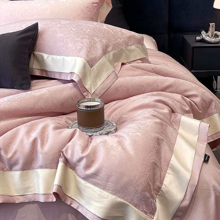 1轻奢高档欧式提花天丝棉四件套双人被套床单适合裸睡四季床上用