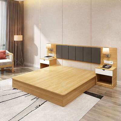 酒店床家具宾馆标间全套民宿公寓客房家具床双人专业标间客人房