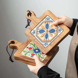 木质花砖隔热锅垫家用餐垫砂锅垫耐高温实木厨房桌垫杯垫隔热垫