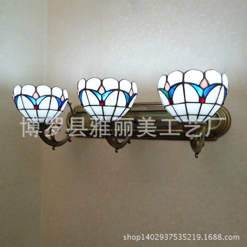 3头壁灯卧室床头镜前灯浴室阳台灯欧式蒂凡尼时尚简约创意灯具