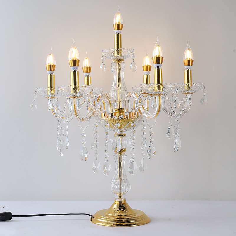 欧式客厅落地灯轻奢卧室床头蜡烛台灯别墅书房餐厅LED装饰桌灯具