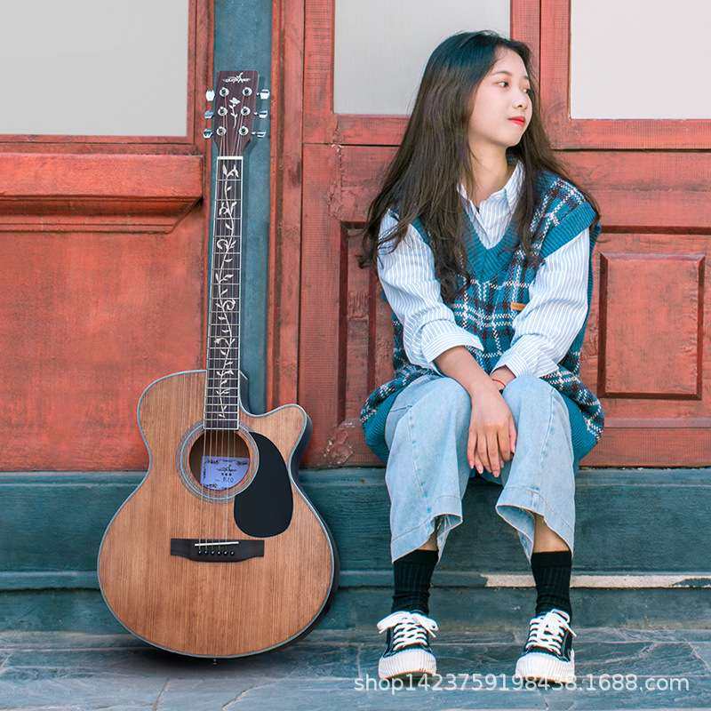 guitarist吉他40寸民谣木吉他单板云杉桃花心缺角演奏演出,乐器/吉他/钢琴/配件,尤克里里/小吉他,淘宝优惠券,粉丝福利购,淘宝优惠卷