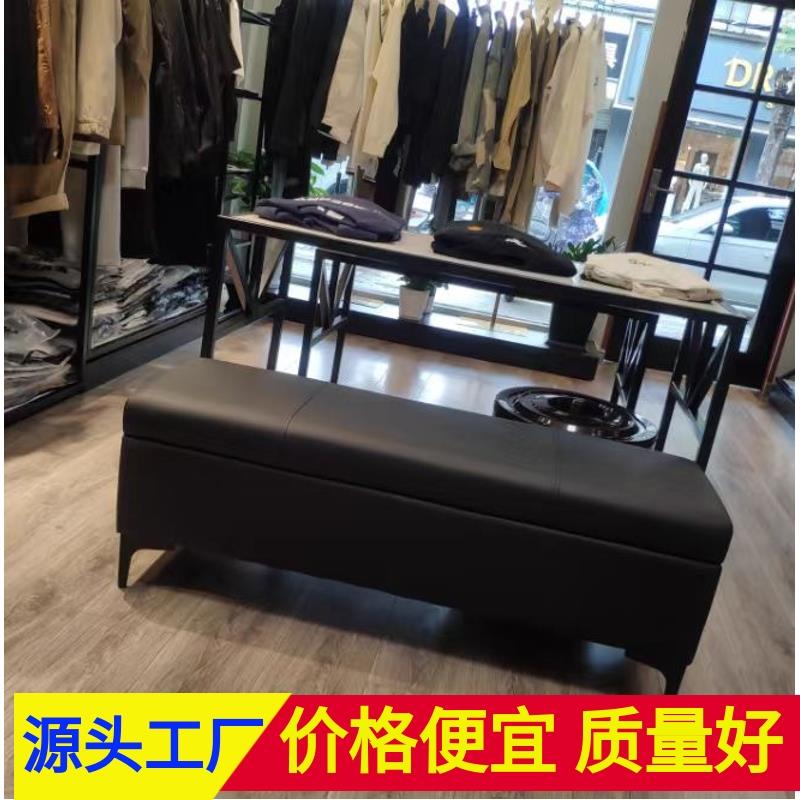 新疆包邮服装店沙发凳子换鞋凳可储物收纳长方形试衣间可坐客人休