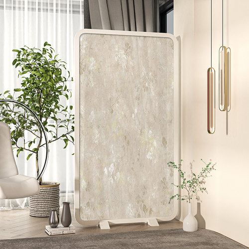 北欧实木可移动入户屏风隔断客厅奶油风卧室玄关遮挡装饰抽象座屏