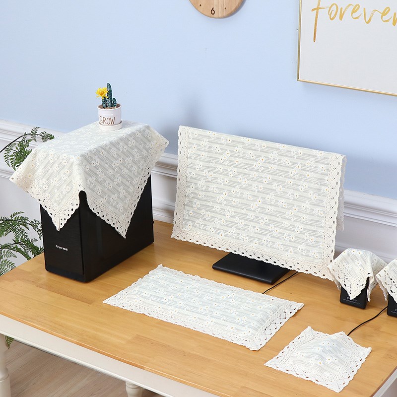 电脑防尘罩2224寸27寸32寸液晶显示器防尘布罩纯棉布套防晒盖布巾