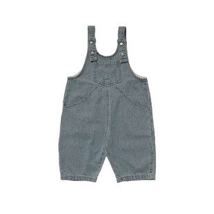 男宝女宝简约洋气牛仔背带裤小童全棉薄款宝宝复古婴儿夏季宽松潮