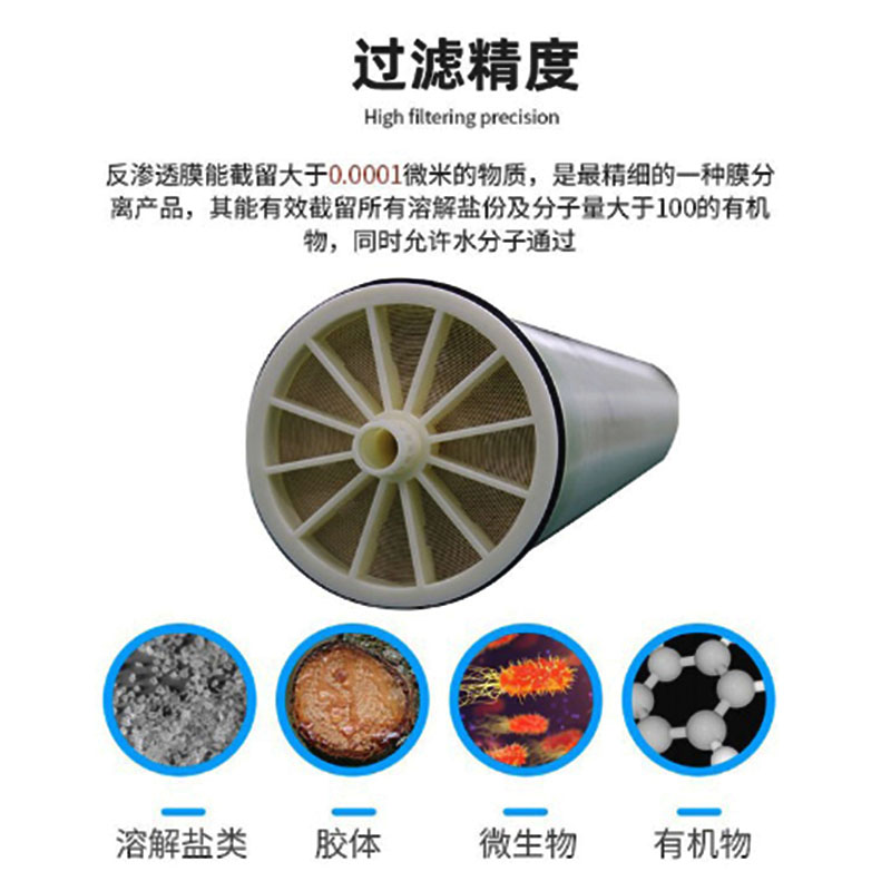 通用反渗透膜4040超滤膜华膜8040工业净水器抗污染滤芯纳滤膜RO膜