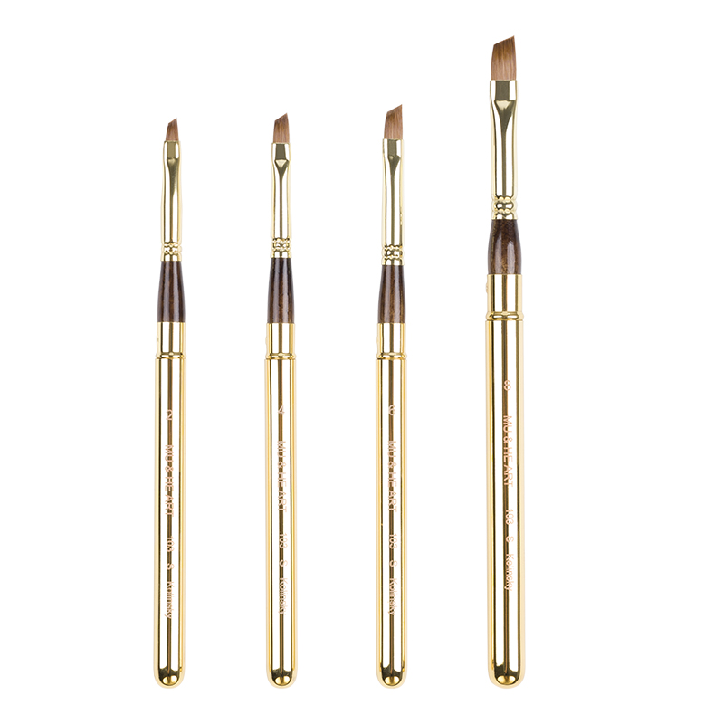 柯林斯基貂毛水粉油画笔便携旅行笔大师级水彩斜峰斜头笔金色103S