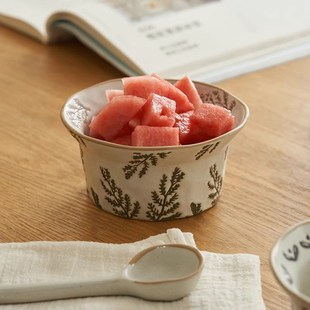 肆月特别好看的饭碗家用日式粗陶复古小碗高级感米饭碗设计感单个