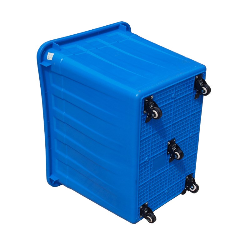 带轮子塑料周转箱长方形加厚服装厂手推车周转筐快递货框大水箱