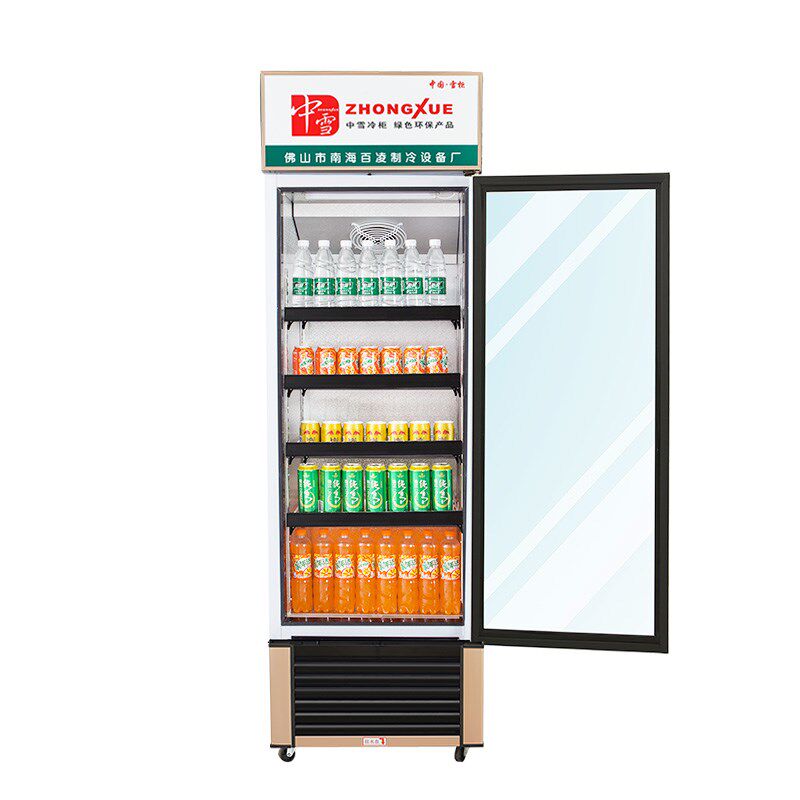 中雪冷藏展示柜商用单门冷柜饮品冰柜保鲜柜饮料柜立式啤酒直风冷