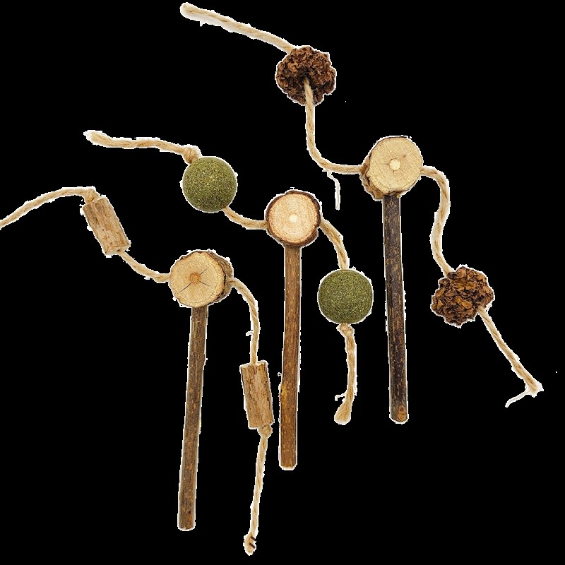 猫咪虫瘿果拨浪鼓磨牙棒玩具木天蓼猫薄荷球自嗨解闷啃咬幼猫用品